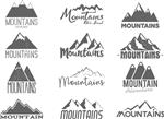 مجموعه ای از نشان های کوهستانی که با دست کشیده شده اند برچسب های تایپوگرافی به سبک قدیمی وحشی اثر تمبر لاستیکی چاپ لترپرس طرح های آرم کوهستانی رترو وکتور الهام بخش طراحی برند هیپستر قدیمی