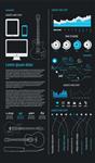 عناصر اینفوگرافیک با گیتار الکتریک