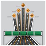 الگوی طراحی اینفوگرافیک سفر تجاری علامت ترافیک جاده و خیابان