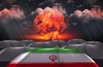 چتر حفاظتی با پرچم ایران در زمینه جنگ