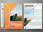 وکتور قالب طراحی نمونه کارها بروشور مینیمال گزارش آگهی های تجاری مجله ارائه پوستر کتاب جلد مربع نارنجی انتزاعی مفهوم شهر در طرح بندی اندازه a4