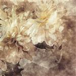 پس‌زمینه بافت‌دار کاغذ قهوه‌ای قدیمی با گل‌های تک‌رنگ و گرم با ستاره‌های سفید