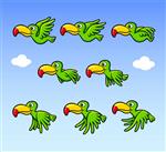 دارایی بازی ورق شخصیت کارتونی پرنده شاد پرواز می توانید برای انیمیشن بنر بازی یا هر طرحی که می خواهید استفاده کنید آسان برای استفاده