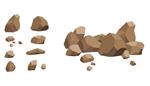 کارتون ست سنگ سنگ و s در سبک ایزومتریک 3D تخت مجموعه ای از تخته سنگ های مختلف بازی ویدیویی