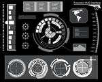 آینده انتزاعی مفهوم بردار رابط کاربری لمسی گرافیکی مجازی آبی آینده‌نگر HUD برای وب سایت برنامه های تلفن همراه جدا شده در پس زمینه سیاه تکنو طراحی آنلاین تجارت رابط کاربری رابط کاربری