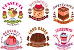 دسر نانوایی کیک شیرینی نشان برچسب مجموعه