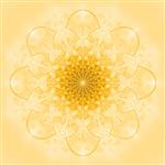 گل طلایی عجیب و غریب انتزاعی طرح ماندالای روانگردان در رنگ های زرد روشن هنر فراکتال فانتزی رندر سه بعدی