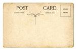یک کارت پستال قدیمی روی پس‌زمینه سفید ساده