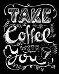قهوه را با حروف خود ببرید نقل قول های قهوه طرح دست نوشته طراحی تخته سیاه حروف تخته سیاه