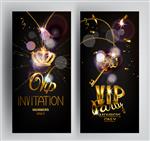کارت VIP با کلید طلایی درخشان و تاج