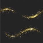 وکتور دنباله گرد و غبار ستاره ای موج کوفتی درخشان طلایی گرد و غبار پری جادویی پر زرق و برق کیهانی