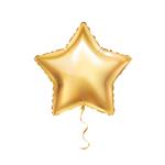 بادکنک ستاره طلایی در پس زمینه دکوراسیون جشن طراحی بادکنک های مهمانی بالون های جدا شده در هوا تزئینات مهمانی عروسی تولد جشن سالگرد جایزه 23 فوریه بادکنک طلایی