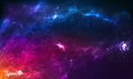 پس زمینه کهکشان فضایی رنگارنگ با ستاره های درخشان غبار ستاره ای و سحابی وکتور برای آثار هنری بروشورهای مهمانی پوستر بروشور
