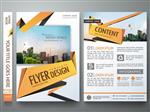 وکتور قالب طراحی نمونه کارها بروشور حداقلی گزارش کسب و کار پوستر مجله چند ضلعی های انتزاعی نارنجی روی جلد ارائه کتاب مفهوم شهر در طرح اندازه A4