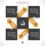 قالب طراحی infographic با برچسب کاغذ ایده آل برای نمایش اطلاعات رتبه بندی و آمار با سبک اصلی و مدرن است