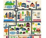 عناصر نقشه مدرن شهرستان برای تولید infographics خود نقشه ها تصویر برداری