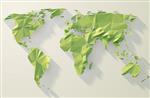 نقشه جهان برداری طراحی کم پلی تصویر برداری سیاره اریگامی سبز