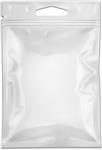 خالی سفید پر از بسته بندی بسته بندی کیسه های فویل انعطاف پذیر با زیپ Hang Slot داروهای دارویی یا محصولات غذایی تصویر جدا شده بر روی زمینه سفید طرح قالب آماده برای طراحی شما بردار