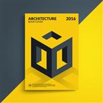 طرح پوشش ایزومتریک کتاب معماری قالب قالب A4 برای بروشور پوستر فلیکر و غیره