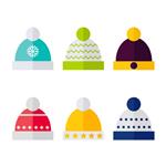 کلاه زمستانی آیکون های جدا شده بر روی زمینه سفید مجموعه کلاه زمستانی طراحی تصویر برداری انتزاعی