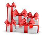 set of red gift box isolated for Christmas New Year