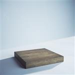 نمای جانبی هیئت مدیره چوبی خالی در زمینه بتن مفهوم ارائه مدل سازی رندر 3D