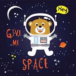 فضای فضانورد حیوانات کارتون تصویر بردار بده