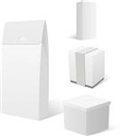 مجموعه ای واقع بینانه از چهار جعبه جعبه مقوا جعبه سفید