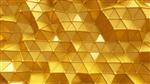 پس زمینه طلایی لوکس با مثلث و کریستال تصویر 3d رندر 3d