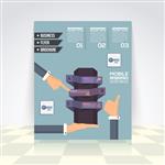 الگو سبک Infographics کسب و کار طرح فتوشاپ طراحی بنر شمارنده عناصر آیکون بروشور شرکت