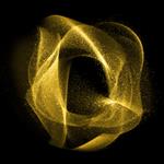 Abstract طلا پر زرق و برق فرکتال گاز مشتق از گرد و غبار ستاره
