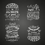 مجموعه ای از پیش زمینه نقل قول در مورد قهوه ساخته شده در دست سبک کشیده شده بردار قالب خلاق خلاقانه برای پوستر بنر کارت کسب و کار
