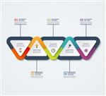قالب Infographic از عناصر مثلثی مفهوم کسب و کار با 5 گزینه مراحل قطعات بخش بنر بنر برای وب infographics جدول زمانی طرح گردش کار نمودار نمودار گزارش سالیانه