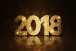سال نو مبارک سال 2018 پس زمینه بردار سال نو جشن با زرق و برق طلا