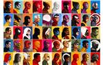 پوستر دیواری چهل تکه از شخصیت های معروف ابرقهرمان
