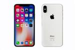 نیویورک ایالات متحده آمریکا 27 نوامبر 2017 با نام تجاری جدید اپل iPhone X سفید جلو و عقب جدا شده بر روی زمینه سفید با مسیر قطع