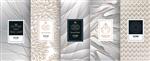 مجموعه عناصر طراحی برچسب ها آیکون فریم برای بسته بندی طراحی محصولات لوکس ساخته شده با فویل طلایی بر روی زمینه نقره و سنگ مرمر تصویر برداری