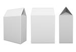 جعبه کاغذ سفید خالی جدا شده در پس زمینه سفید مجموعه مدل های بسته بندی الگوی بسته بندی تصویر سه بعدی