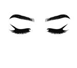 چشم زن لوکس با دست و کشیده شده با ابروهای کاملاً شکل و مژگان کاملاً زیبا ایده کارت ویزیت ویکتور تایپوگرافی نمای سالن کامل