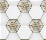 شش گوش شش ضلعی ساخته شده از چوب سفید رنگ با دکوراسیون شبکه طلا بافت واقع بینانه بدون درز با کیفیت بالا