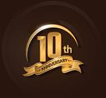 لوگو طراحی 10th Anniversary طراحی لوگوی سالگرد با روبان جواهر و ظرافت الگوی وکتور جهت استفاده از جشن کارت دعوت و کارت تبریک
