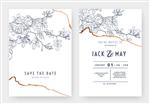 طراحی قالب کارت دعوت عروسی گیاه شناسی کوهنوردی طراحی خط جوهر هنر رز بر روی سفید
