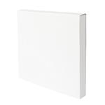 جعبه مقوایی بسته نازک سفید که در پس زمینه سفید جدا شده است