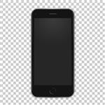 قالب موبایل وکتور سیاه و سفید با صفحه خالی تصویر واقعی