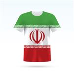 پرچم ایران که روی یک تی شرت چاپ شده است قالب پیراهن وکتور بر روی یک پس زمینه سفید