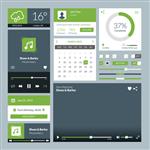 مجموعه عناصر UI طراحی مسطح برای وب سایت و برنامه های تلفن همراه