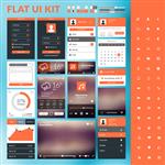 مجموعه عناصر UI طراحی مسطح برای وب سایت و برنامه های تلفن همراه