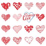 نمادها و دل نوشته های قلب را برای روز ولنتاین ترسیم کنید عناصر ابله doodle برای دعوت عروسی دفترچه کارت پوستر بسته بندی هدیه