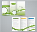 الگوی بروشور سه برابر طرح تبلیغاتی شرکتی یا جلد در رنگ های سبز
