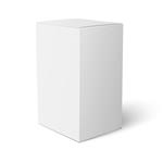 کاغذ خالی یا الگوی جعبه مقوایی که روی زمینه سفید ایستاده است مجموعه بسته بندی تصویر برداری